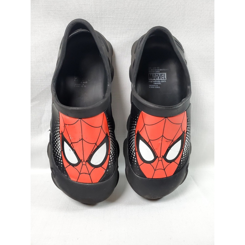 Marvel Spider-Man Kids‎ Clog Shoes Size L (2–3) Black Red Slip-On Sandals